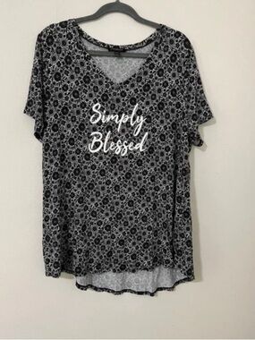 Lane Bryant 14/16 Black White Top Simply Blessed